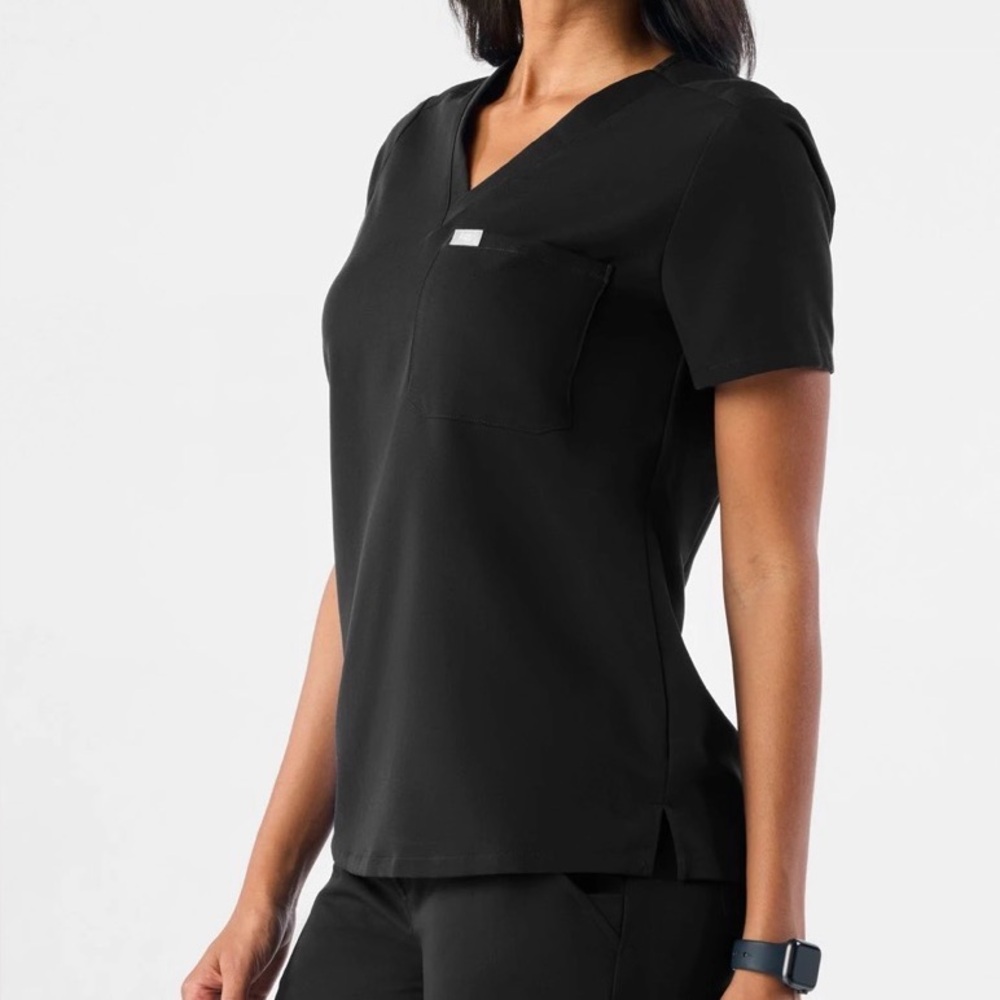 Figs Black Catarina Scrub Top